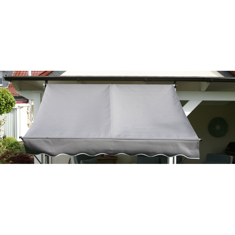 Dakota Fields 2cm W x 1.3cm D Fabric Cover Retractable Patio Awning, Grey