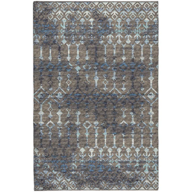 Tapis bohème ADS79 de qualité supérieure lavable à la machine Dream Shag, Brun, 9 pi x 12 pi