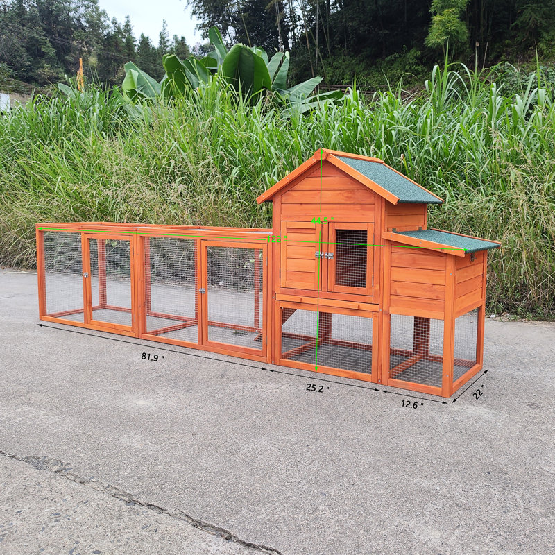 Grand poulailler en bois 122 ＂, Bois naturel