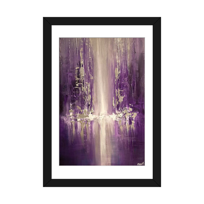«Swiger Purple Rain», reproduction sur toile, H 32 po x l 24 po x P 1 po, Papier beaux-arts encadré noir