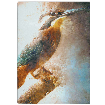 Tempered Glass Beautiful Kingfisher Bird Chopping Board
