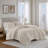 3-Piece Full/Queen Soft Faux Fur Ribbed Comforter Set,Ivory