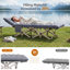 Coussin de camping pliant pour adultes, coussin rembourré amovible, tête inclinable ergonomique, lit de camp robuste avec sac de transport