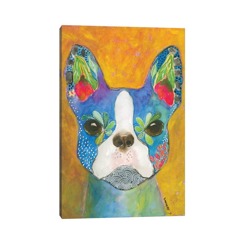 Boston Blue by Connie Collum - Painting on Canvas, Wrapped Canvas, 30.48cm H x 20.32cm W x 1.91cm D