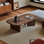 Ancient style rectangular solid wood coffee table