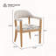 Structure en bois avec chaises de salle à manger rembourrées avec accoudoirs (ensemble de 2)-1967689328