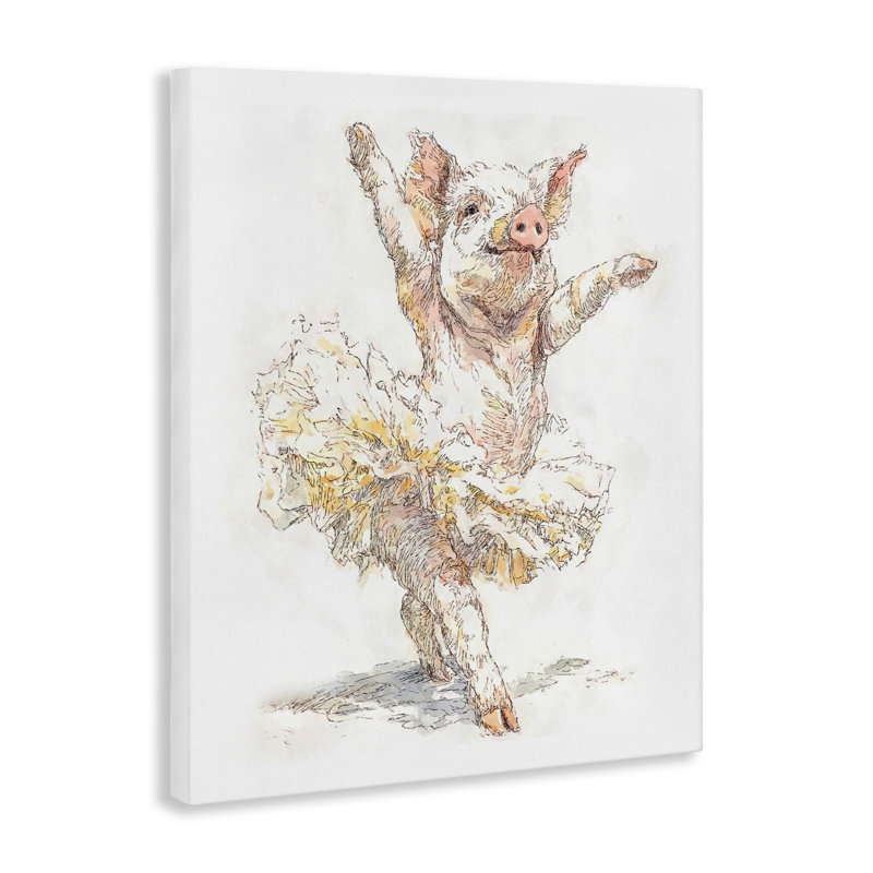 Toile tutu Ballet Pig, design par Ziwei Li, H 20 po x l 16 po