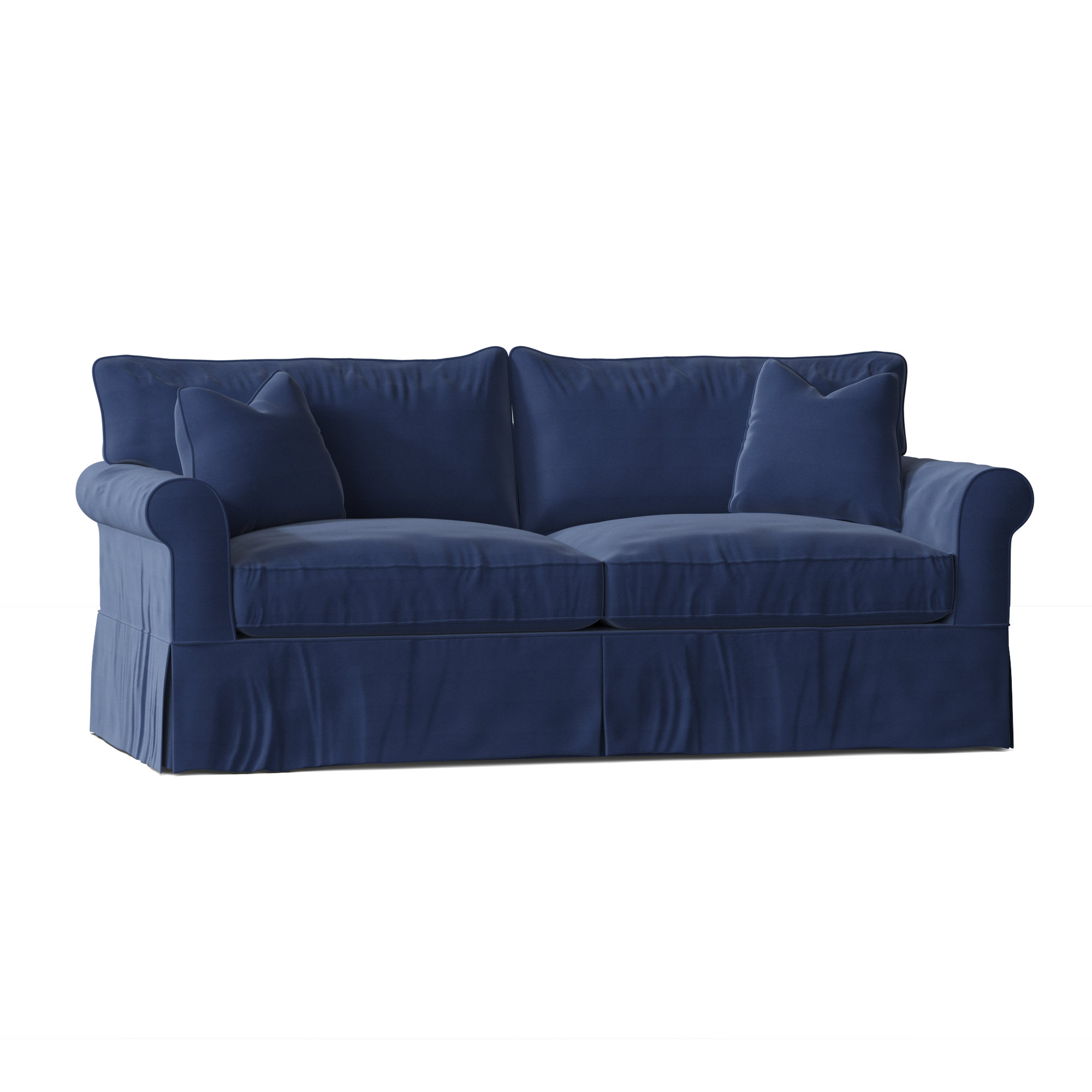 Wayfair Custom Upholstery Amari 84" Rolled Arm Slipcovered Sleeper Sofa with Reversible Cushions & Reviews | Wayfair