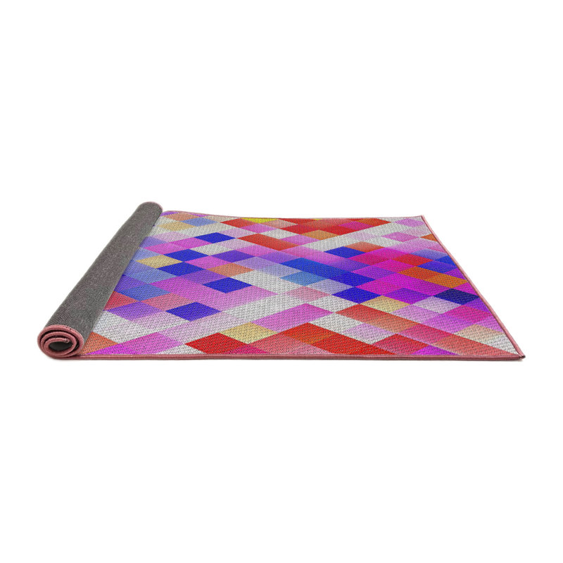 Tapis géométrique rose, Rond 8 pi