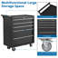 Coffre à outils roulant robuste à 5 tiroirs - Armoire de rangement mobile en métal avec tiroirs et roues verrouillables, poignée latérale, doublure de protection - Garage, atelier, atelier de réparation - noir-132151769