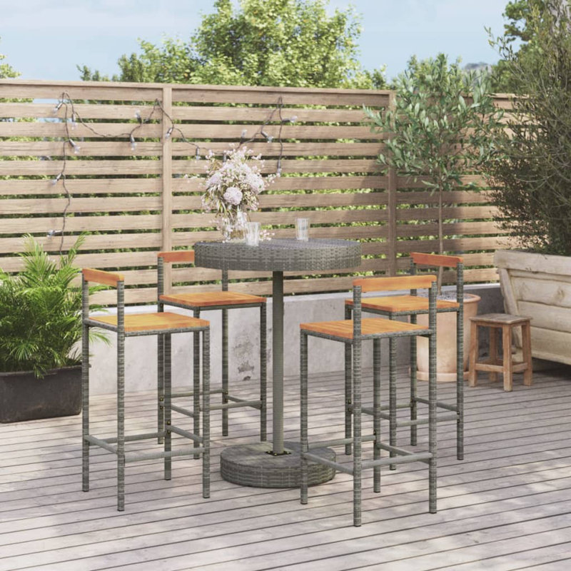 Bar Set with Stools, Gray