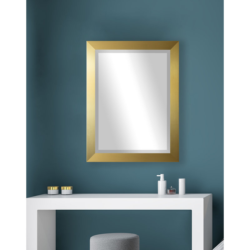 Miroir biseauté moderne / contemporain Ungar, 35,5 po x 23,5 po, Doré