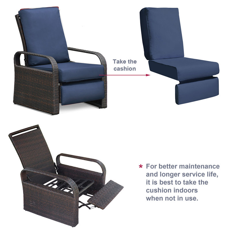 Outdoor 5.5'' Seat / Back Cushion, Nave Blue
