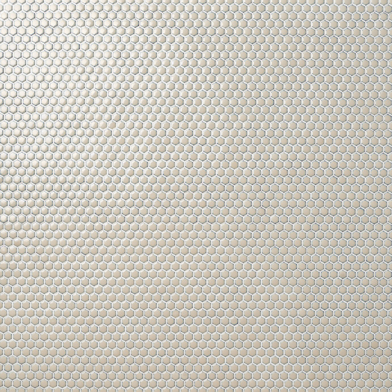 Carreau de mosaïque de plancher et de mur 1 po hexagonal Bliss, Crème anglaise