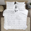 Chic look - imprimé géométrique argenté blanc sur blanc, 2 taies décoratives, coussins décoratifs, drap et housse imprimés lavables à la machine - blanc, pratique-120469601