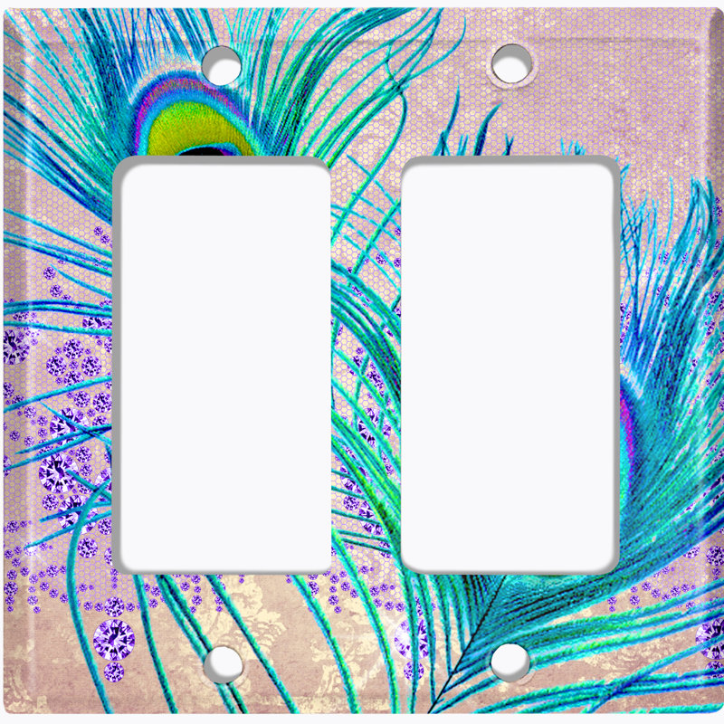 Patterned 2 - Gang Toggle Light Switch Standard Wall Plate