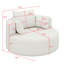 Fauteuil d'appoint pivotant sur 360 °, fauteuil demi-tonneau rond très profond et moderne avec 3 coussins amovibles-811276029