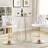 Swivel Upholstered Adjustable Height Counter Stool with Solid Wood Frame-98535826
