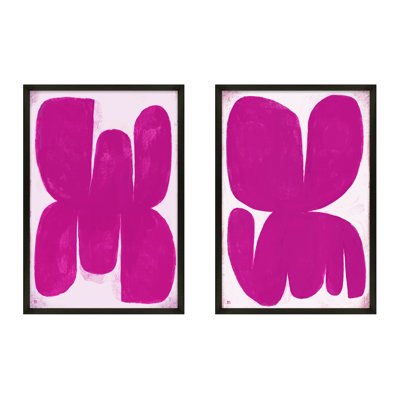 Magenta Butterfly. Set Of 2 Print by StudioM