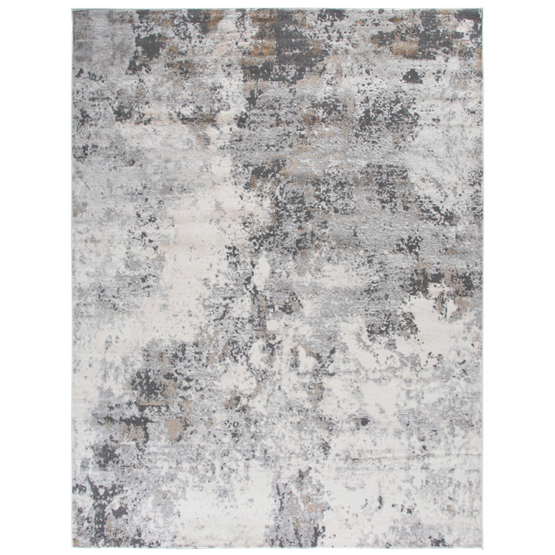 Tapis gris / ivoire Branscum, Rectangle 8 pi x 10 pi