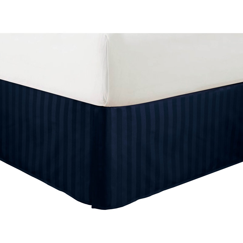 Simple Elegance Tailored Bed Skirt, Navy, Full