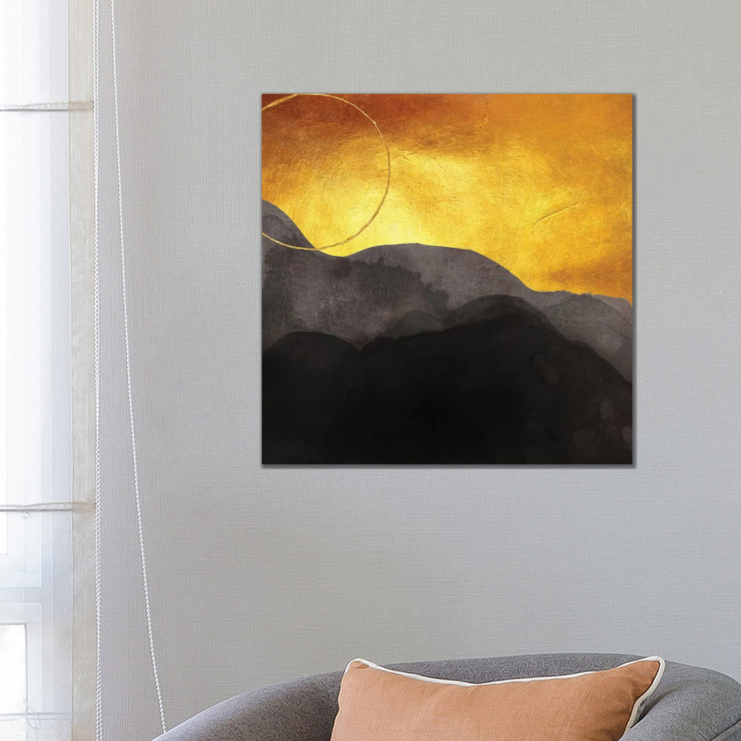 Goldener Sonnenuntergang Abstrakt von Christine Zalewski - Ohne Rahmen Galerie-umwickelte Leinwand Giclée auf Leinwand