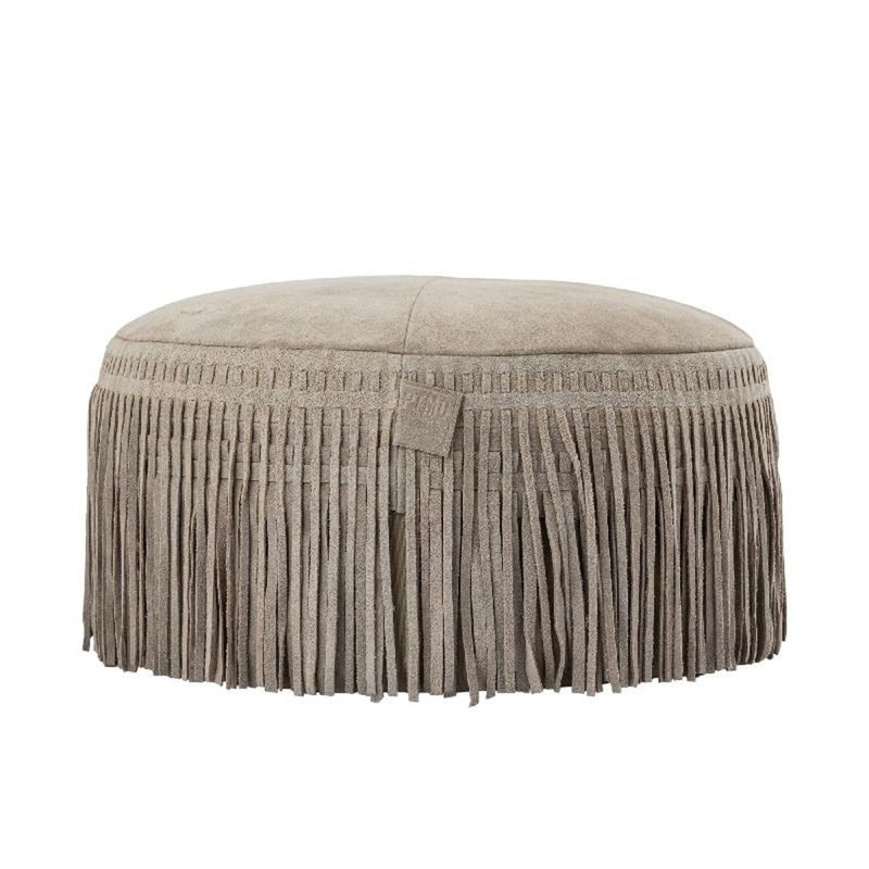 Eleora 25cm Wide Pouffe Ottoman, Taupe
