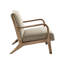 Fauteuil lounge luxueux en bois massif, coussin en mousse, fauteuil taupe polyvalent, structure souple et élégante