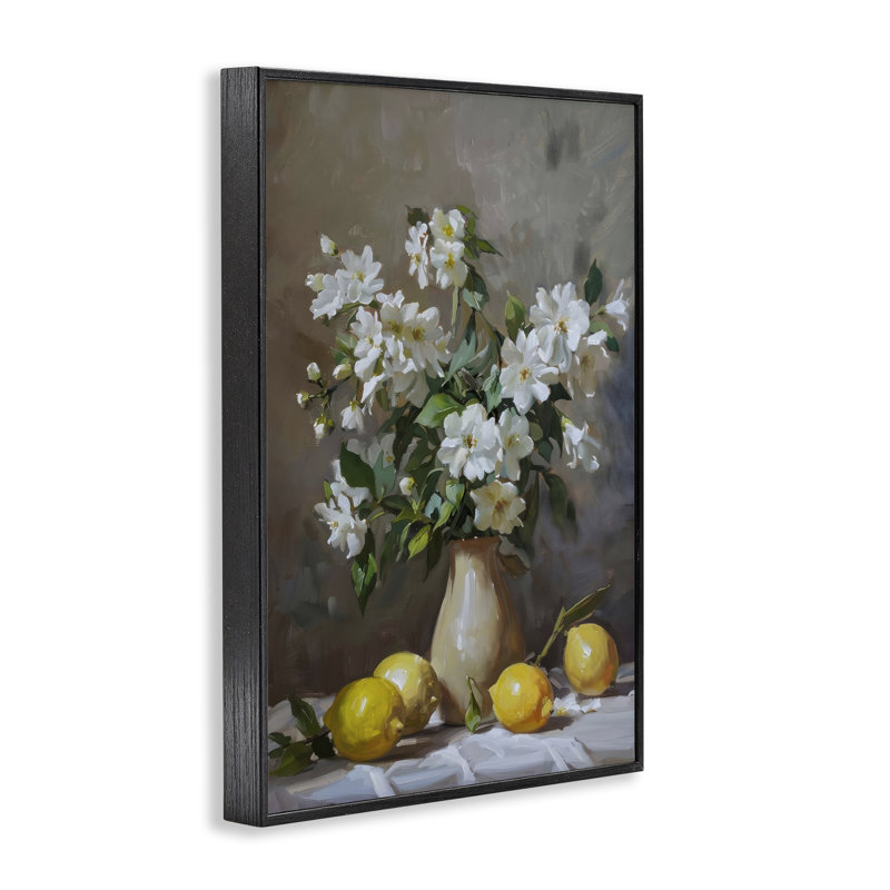 Floral, citrons, nature morte, estampe numérique, design par LSR Design Studio, H 18 po x l 12 po