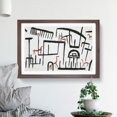 Animals in an Enclosure by Paul Klee - Framed Print