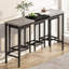Ensemble de table de cuisine rectangulaire en panneau de fibres à densité moyenne avec 3 tabourets suspendus, gris et noir mat, 60,24 pouces de long