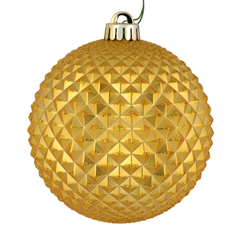Ornement boule Durian Glitter, Miel doré