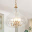Yedidal 3-Light Small Shaded Glass Drum Chandelier With Brass Finish
