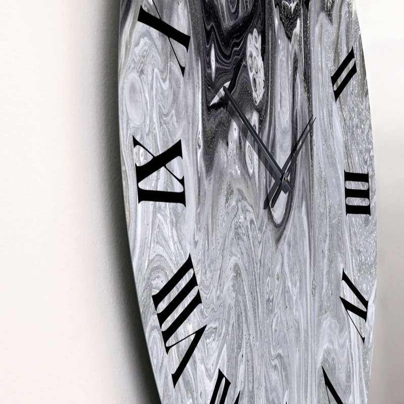 Horloge murale moderne grise, Grand