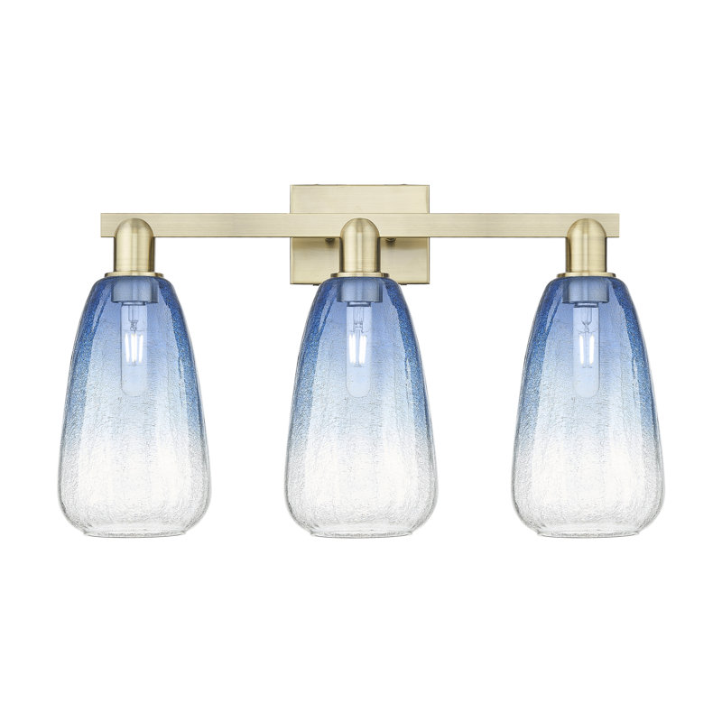 Brookhaven Almond 3 - Light Vanity Light, Bleu / laiton antique