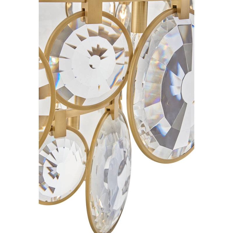 Nala 15 - Light Crystal Tiered Chandelier, Heritage Brass