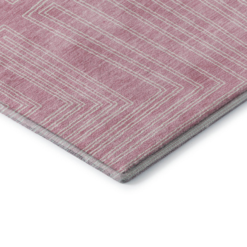 Tapis géométrique de qualité supérieure lavable à la machine Cortes AMF1045, Tapis de couloir 2 pi 3 po x 7 pi 6 po