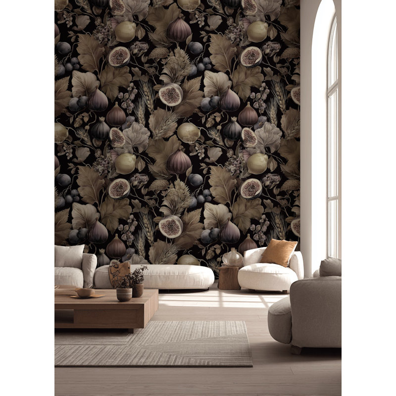Papier peint floral rétro Botanical, Non-collé