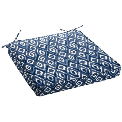 Piped Indoor/Outdoor Dining Chair Cushion by Highland Dunes