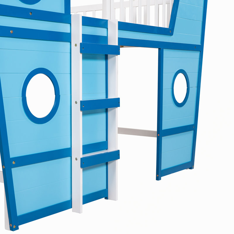 Lessing Full Loft Bed with Built-In Stairs