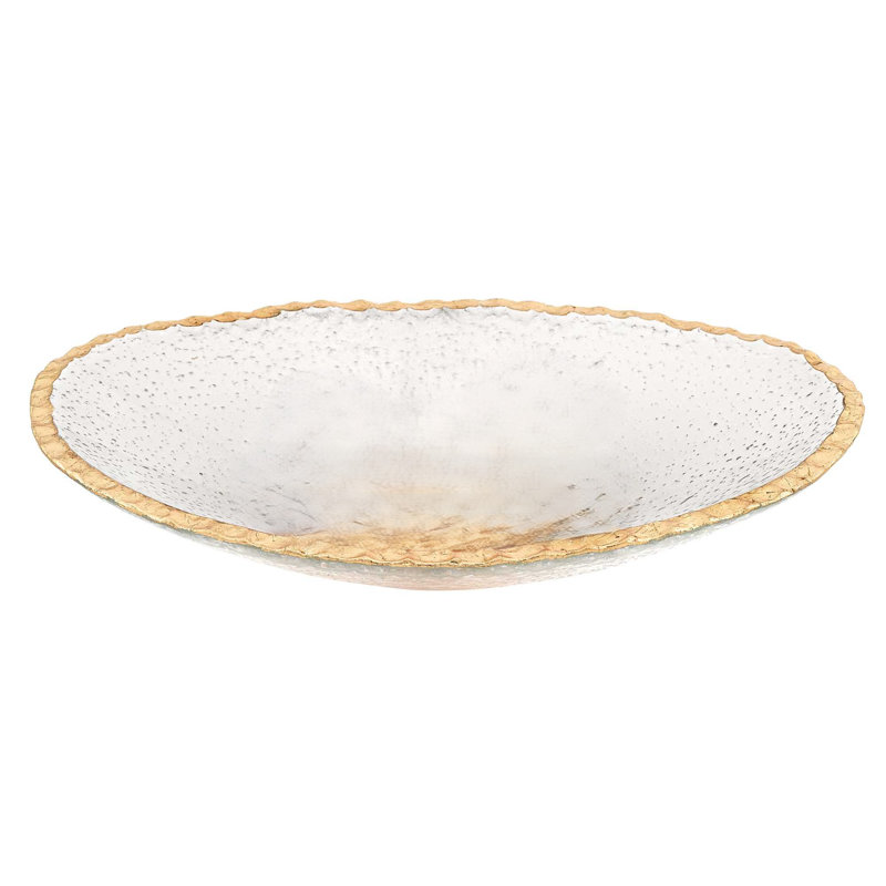 Plaque de verre contemporaine de couleur or/transparent Shuaib