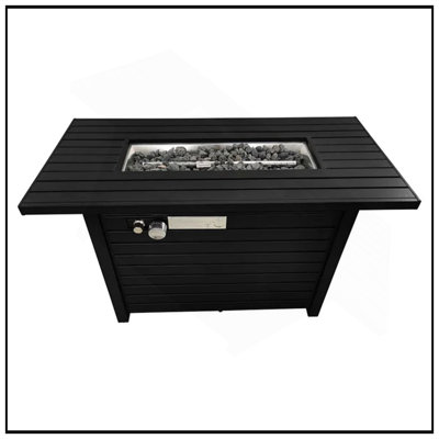 25" H Steel Outdoor Fire Pit Table With Lid