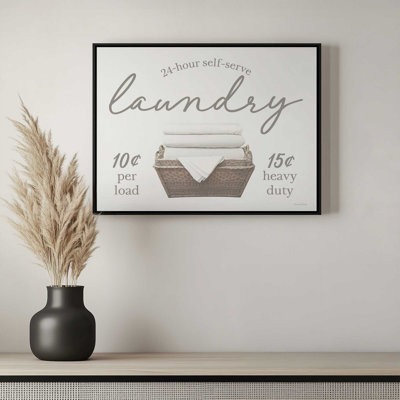 «Self Serve Laundry» par impression d'art à lettres et doublée
