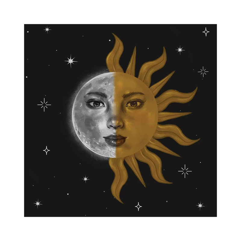 Part Sun And Moon by Stephanie Sanchez - Gallery-Wrapped Canvas Giclée on Canvas, Canvas, 30.48 cm H x 30.48 cm W