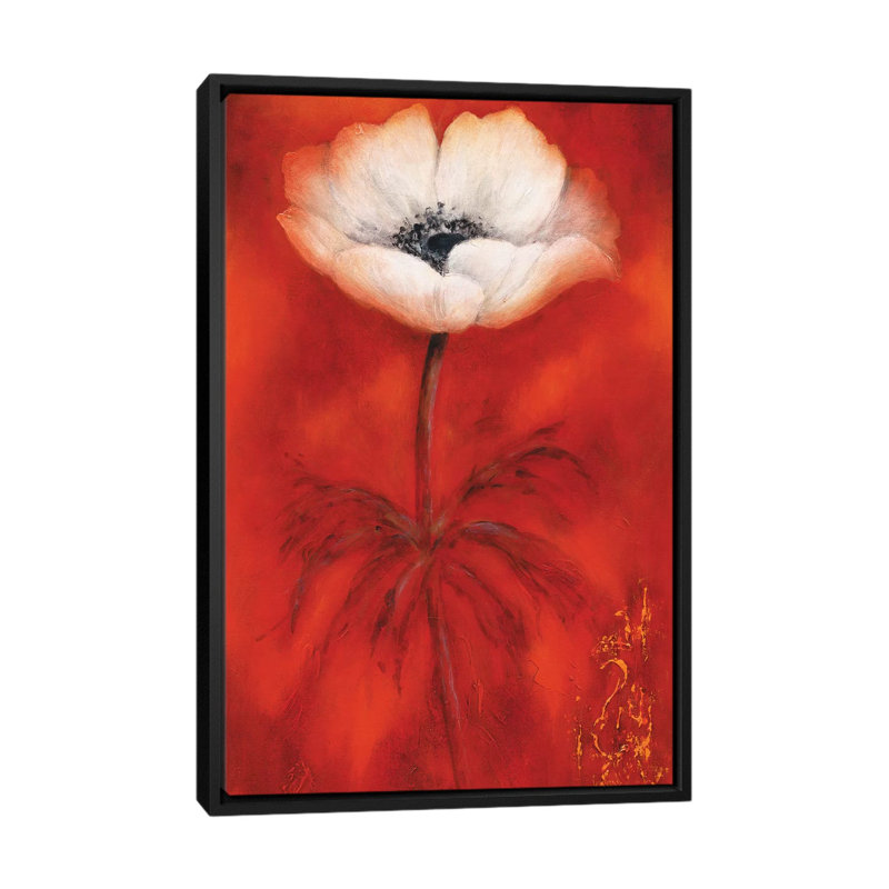 « anemone ii », reproduction sur toile, H 26 po x l 18 po x P 1,5 po, Toile avec cadre noir, Pas de tapis