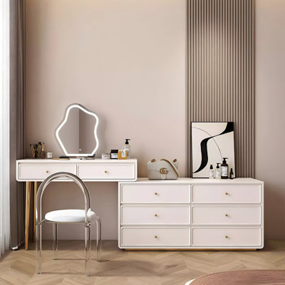 66.93"Luxury Vanity and Chest Combination