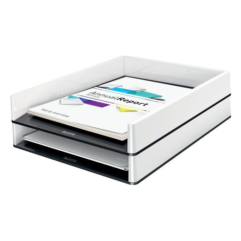 Wow Plastic Paper Organiser, White/Black