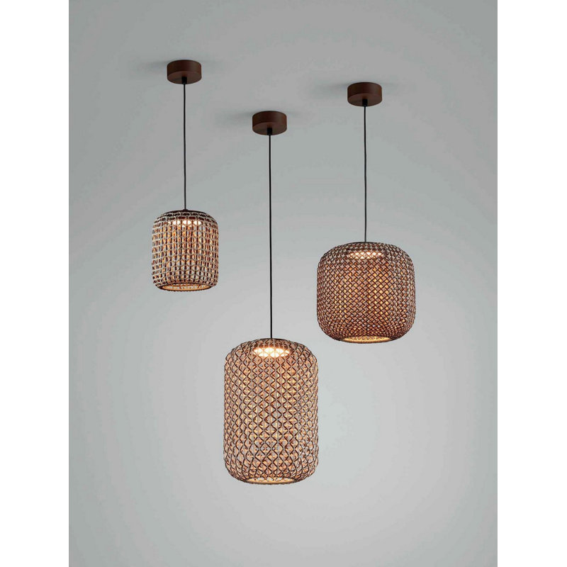 Nans 1 - Light LED Pendant, Brown, 12.4" H x 12.4" W x 12.4" D