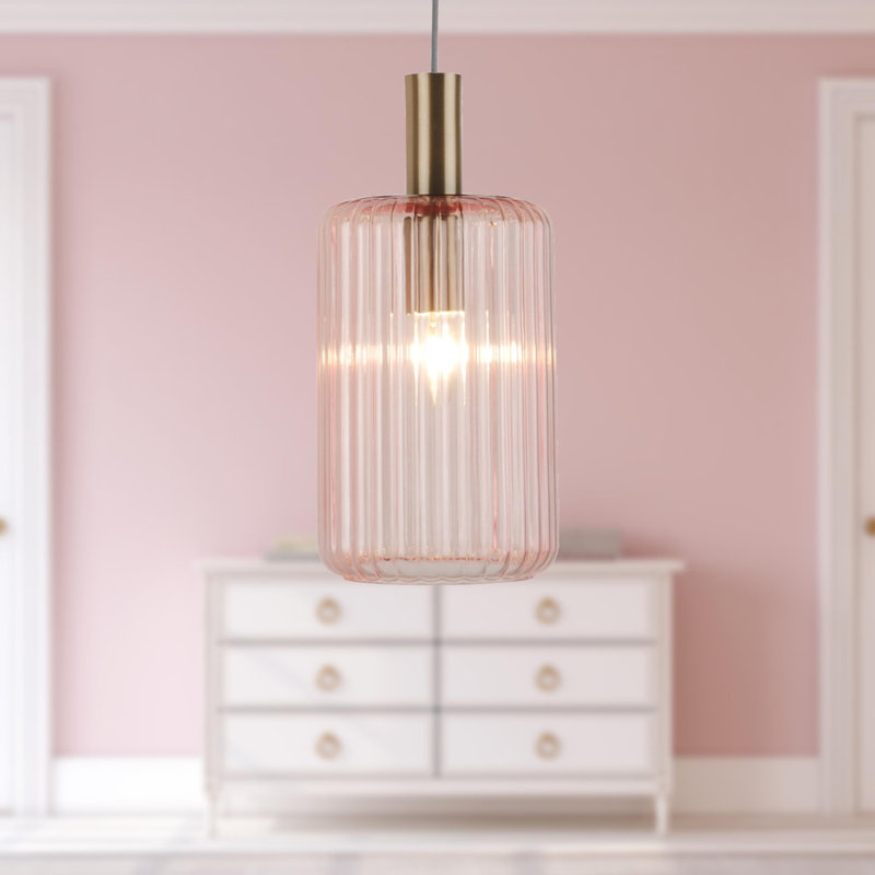 Colberg 1 - Light Cylinder Pendant, Blush Pink/Gold