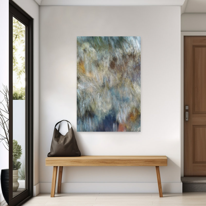 Art contemporain abstrait coloré, art mural rêveur, H 60 po x l 40 po